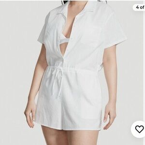 Victorias Secret Swim Linen White romper coverup